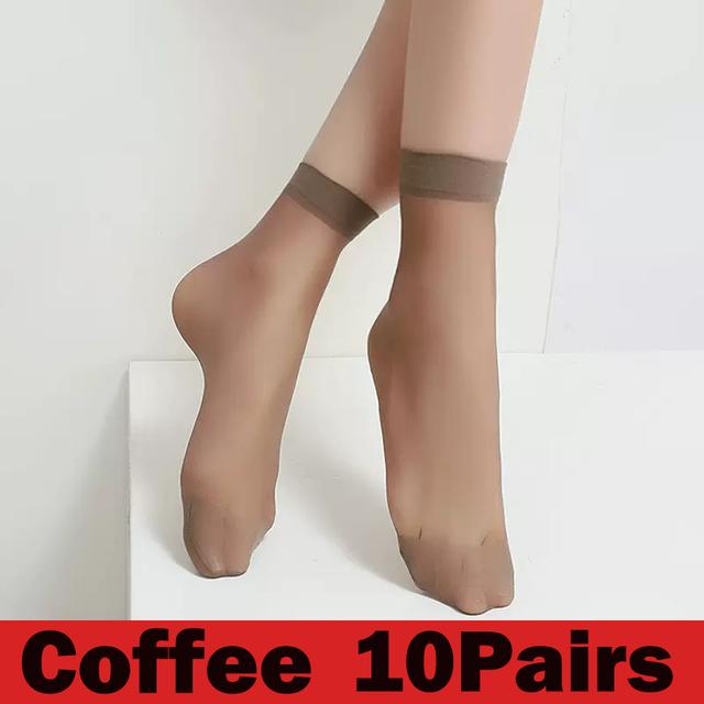 Summer Transparent Crystal Invisible Socks Women Sexy Ultra-thin Breathable Elastic Short Silk Socks Ladies Ankle Socks