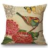 Lovely Birds Floral Night Owl Squirrel Home Decorative Cotton Linen Sofa Throw Pillow Case 45X45Cm Square Car Cushion Cover Case