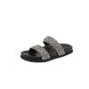 French Thick-soled One-word Slippers for Women's Summer Wear, New Korean Version of Vacation Wind and Rhinestone Comfortable Lazy Cool Slippers