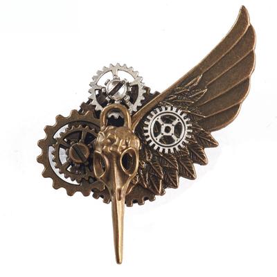 Steampunk Wings Bird Bones Gear Brooch Gothic Pin Accessories Show Accessories