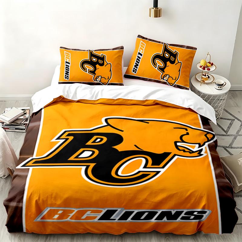 BC Lions Football team 3pc set Perfect for bedroom use Comfortable bedding set includes a duvet cover and two pillowcases Ideal birthday or Christmas
