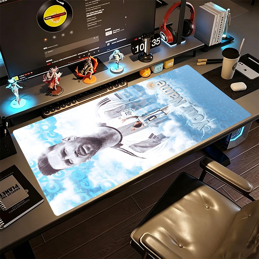 Football Messi Customized Name Mouse Pad Gaming Laptop Mouse Pad Ultra-Long Desk Mat Non-Slip Rubber Base Perfect for Office Laptop Gaming Setup