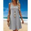 Women's Floral 3d Print Dress Summer Casual O-Neck Sleeveless A Line Flowy Sundress Beach Vacation Ladies Clothes