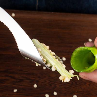 1ks Creative Pepper Corer Kráječ Nerezová ocel Odstraňovač zrníček pepře Zařízení na loupání rajčat Kráječ ovoce a zeleniny