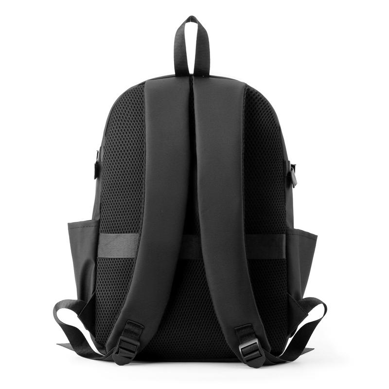 Men's Backpack Large Capacity Student Schoolbag Travel Backpack Solid Color Computer Bag