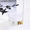 Custom Photo Box Pendant Necklace Stainless Steel Personalized Words and Picture Choker