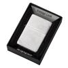 ZIPPO Flat Chrome Satin Official Import Lighter, Plain, Top, 230, Finish,