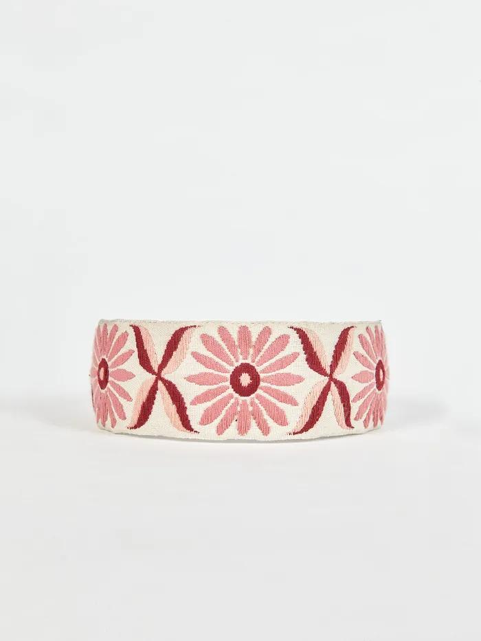 LALA Sunflower Embroidery Hairband P-Coral
