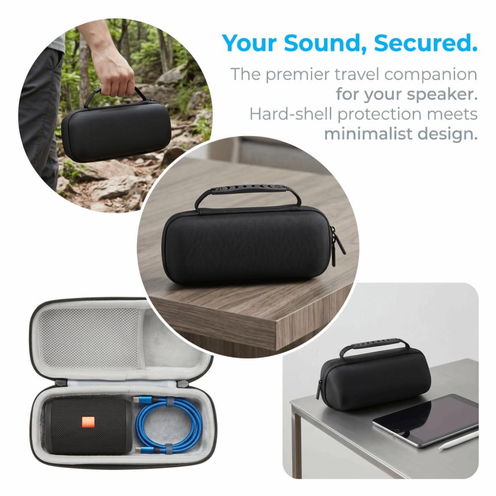 Hard Case Carrying Speaker Case With Handle Inner Mesh Pocket Protective Storage Bag for Sonos Roam Smart Bluetooth Speaker