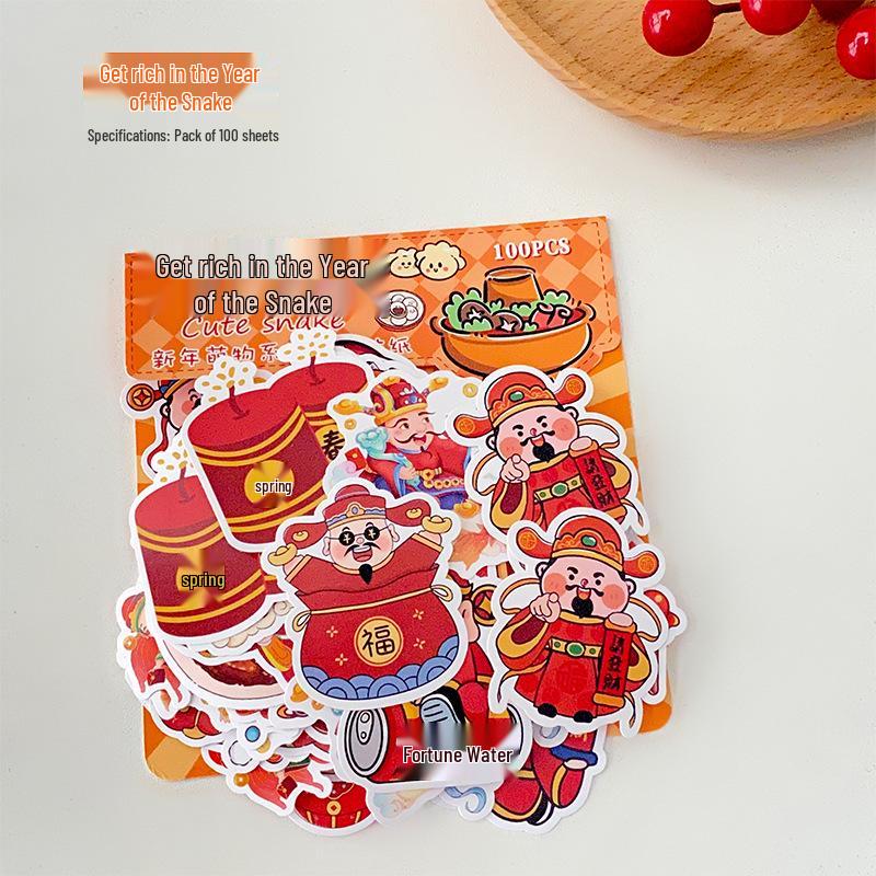 

Мультяшные наклейки «Год Змеи 2025»: Креативный новогодний набор мобильных стикеров «Гун Си Фа Цай»