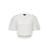 Veromoda 2025 Autumn Ribbed Round Neck Puff Sleeve Knit Top