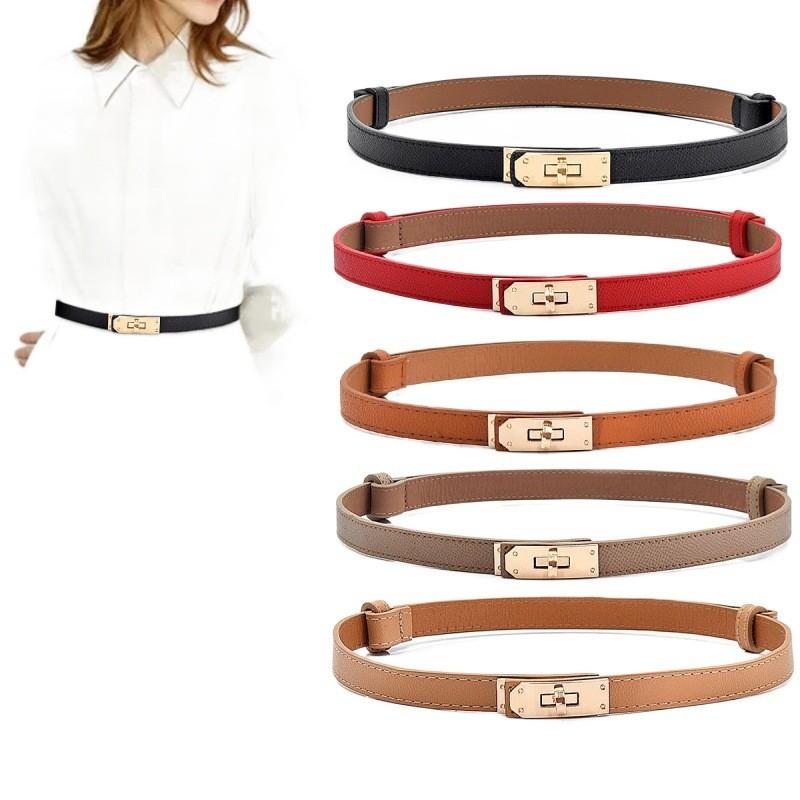 Contemporary Waist Adjustable Belt With Sleek Metal Buckle For Elegant Dresses In Colors Fall
