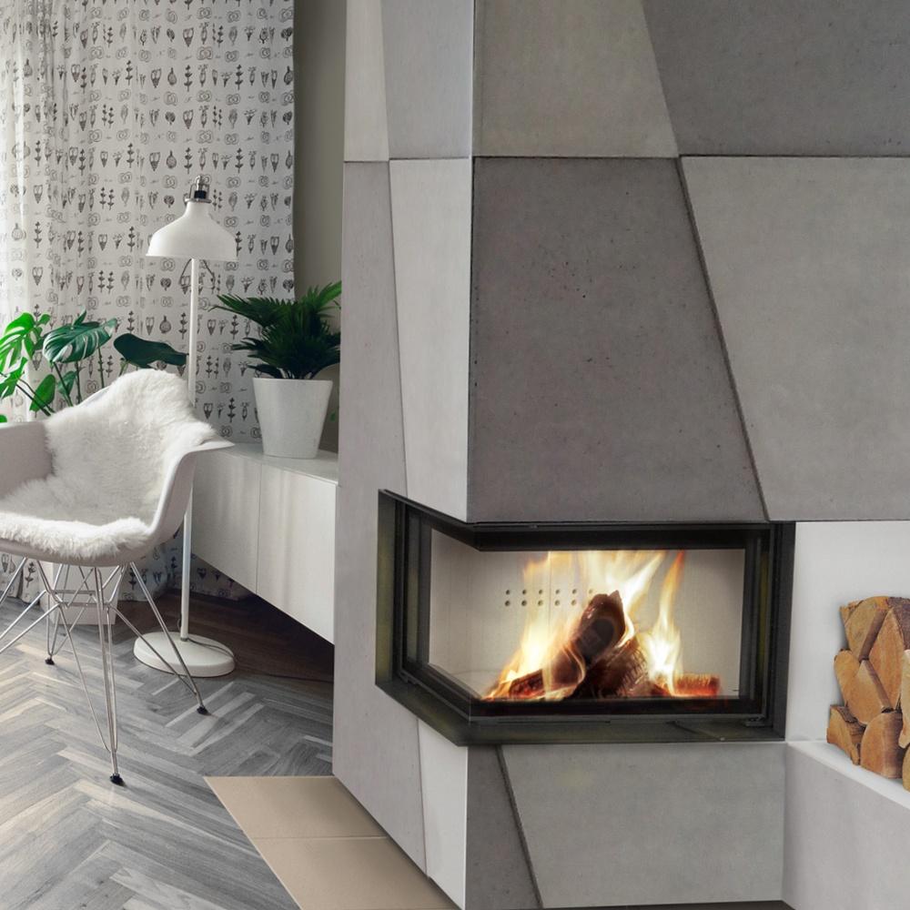 Steel fireplace KRATKI MBZ right 13 kW Ø 200 Lift-up