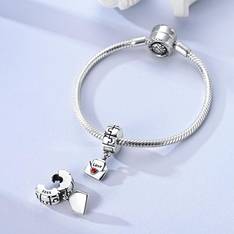 Originalcopper Love Clip Pendant Rabbit Robot Envelope Bead Fit Bracelet Women Accessory Valentines Gift Jewelry Diy
