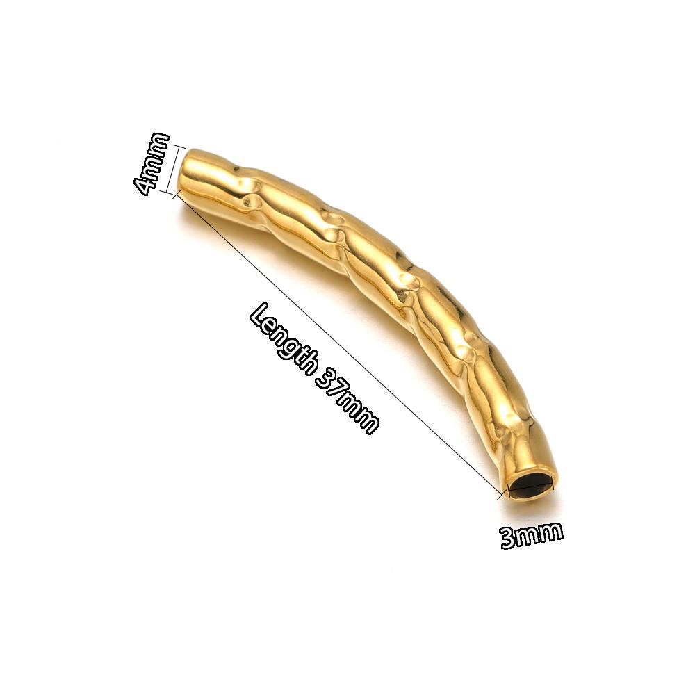 10pcs Stainless Steel Connectors Curved Tube for Jewelry Making Gold Color Straight Beads Bracelet Necklace DIY Jewelry Finding