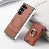 Magnetic Card Holder Phone Case With Ring Stand Galaxy Z Fold8 Ultra Fold7 Fold6 Fold5 Fold4 Honor V6 PU