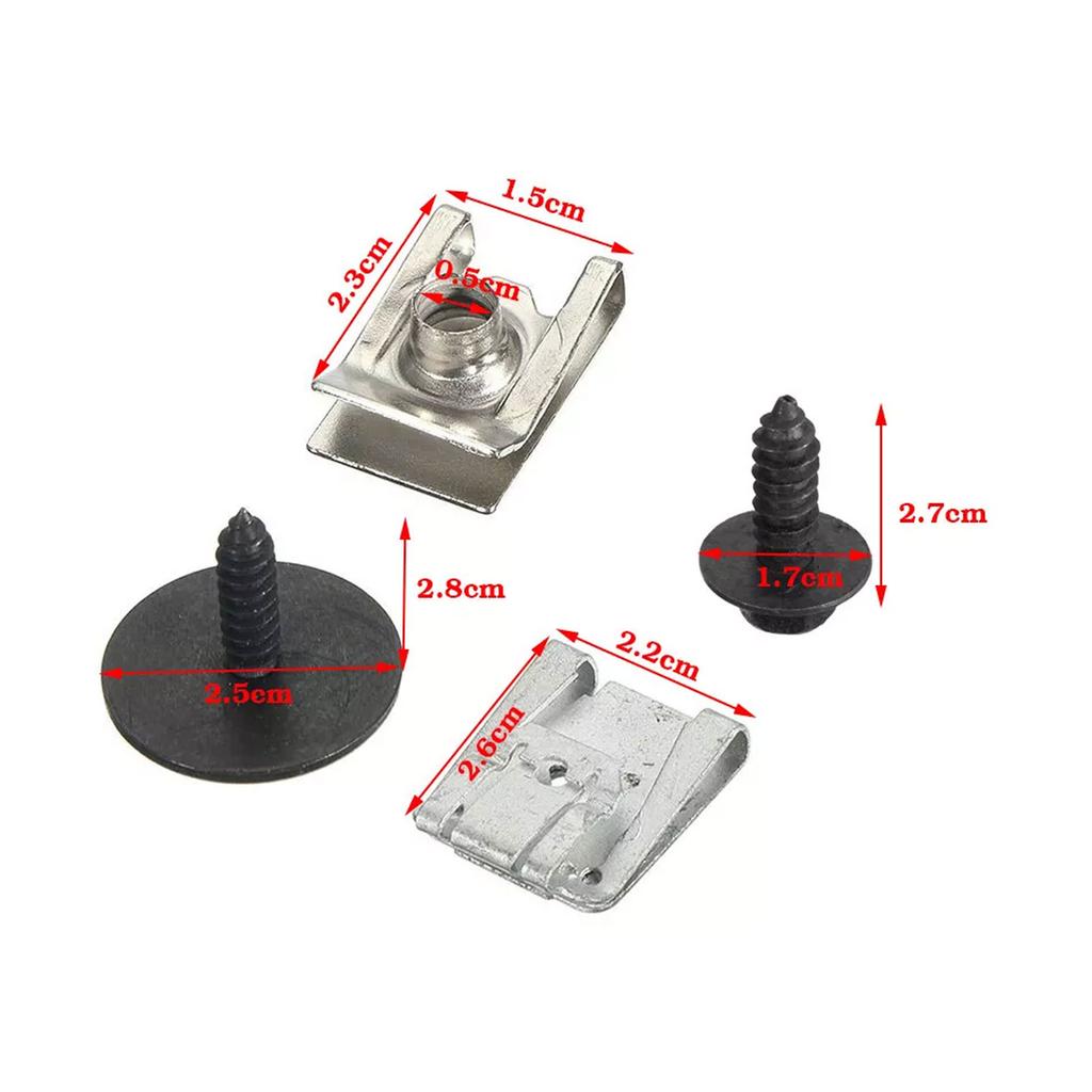 24Pcs Car Engine Undertray Fixing Clips Screws Under Cover Rivet Fasteners For Mercedes G S E C Class W203 W204 SL GL GLC