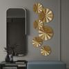 Set Decorazione da Parete Disco Dorato Minimalista Moderno Arte da Parete in Metallo Testurizzato Decorazione Pendente da Parete Boho per SoggiornoCamera da Letto Regalo