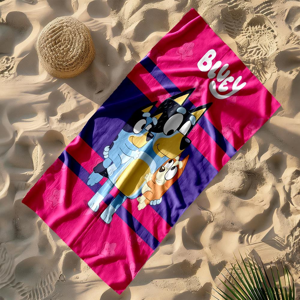 Bluey Bingo Adventure Durable Beach Towel Foldable erfect for Travel Beach Swimming Fashion Lovers Birthday/Christmas Gift