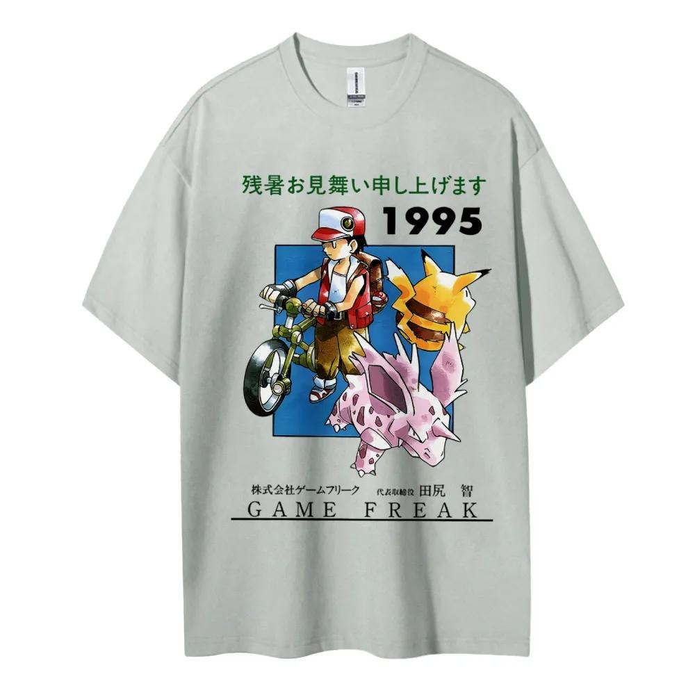 Pánské tričko Pokemon Čistá bavlna Ležérní Kulatý výstřih Krátký rukáv Oblečení Letní Sportovní Ležérní Top s krátkým rukávem