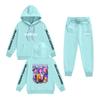 Kids' Long Sleeve Loose Pullover Letter Print Drawstring Hooded Sweatshirt Set