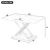 Dining Table for 4-6 People, 140x80cm, Modern Kitchen Table with Thickened Artificial Marble Tabletop and X-shaped Metal Legs
