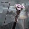 Rosa Diamant Typ Silber Gehstock Mode Dekorativer Gehstock Gentleman Elegant Cosplay Gehstock Knauf Crosier 93 cm