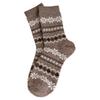 Winter and Autumn Thick and Warm Wool Socks for Children. Fair Isle Retro Snowflake Mid-calf Pullover Socks Paired with Boodles Shoes.