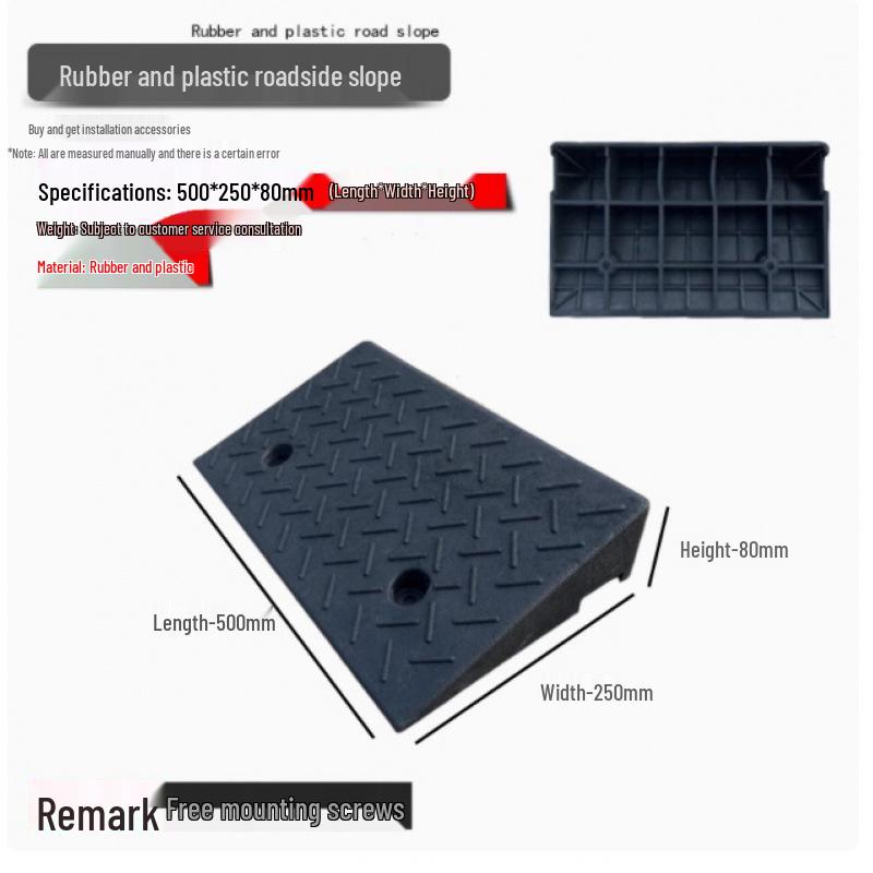 Rubber Curb & Threshold Ramp Mat for Home and Car 