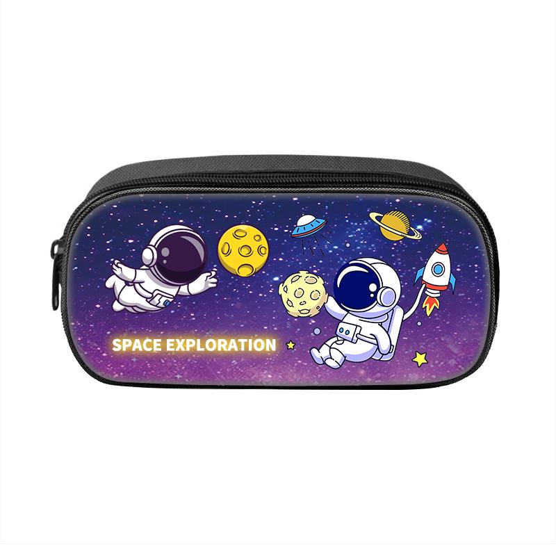 Sac à dos scolaire pour filles et garçons Série Planète Espace Lune Fusée Sacs d'école Sac à dos Astronaute Sac à bandoulière Pochettes à crayons Sac à lunch