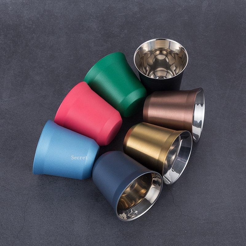 Double Wall Stainless Steel Espresso Cup  Nespresso Pixie Insulation Coffee Shape Cute  Capsule Thermo   Mugs 80ml