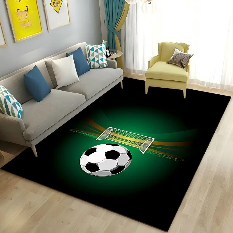 2D Soccer Football Sport Area Rug,Carpet Rug for Living Room Bedroom Sofa Doormat Kitchen Decoration,Kid Play Non-slip Floor Mat