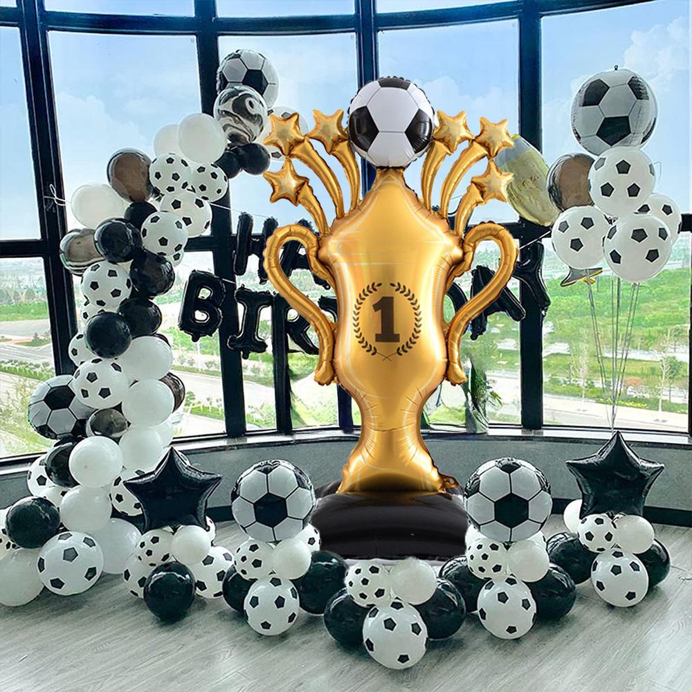 1Pc 59inch Standing Football Trophy Aluminum Film Balloon,Suitable for Sports,World Cup,Football World Cup Party