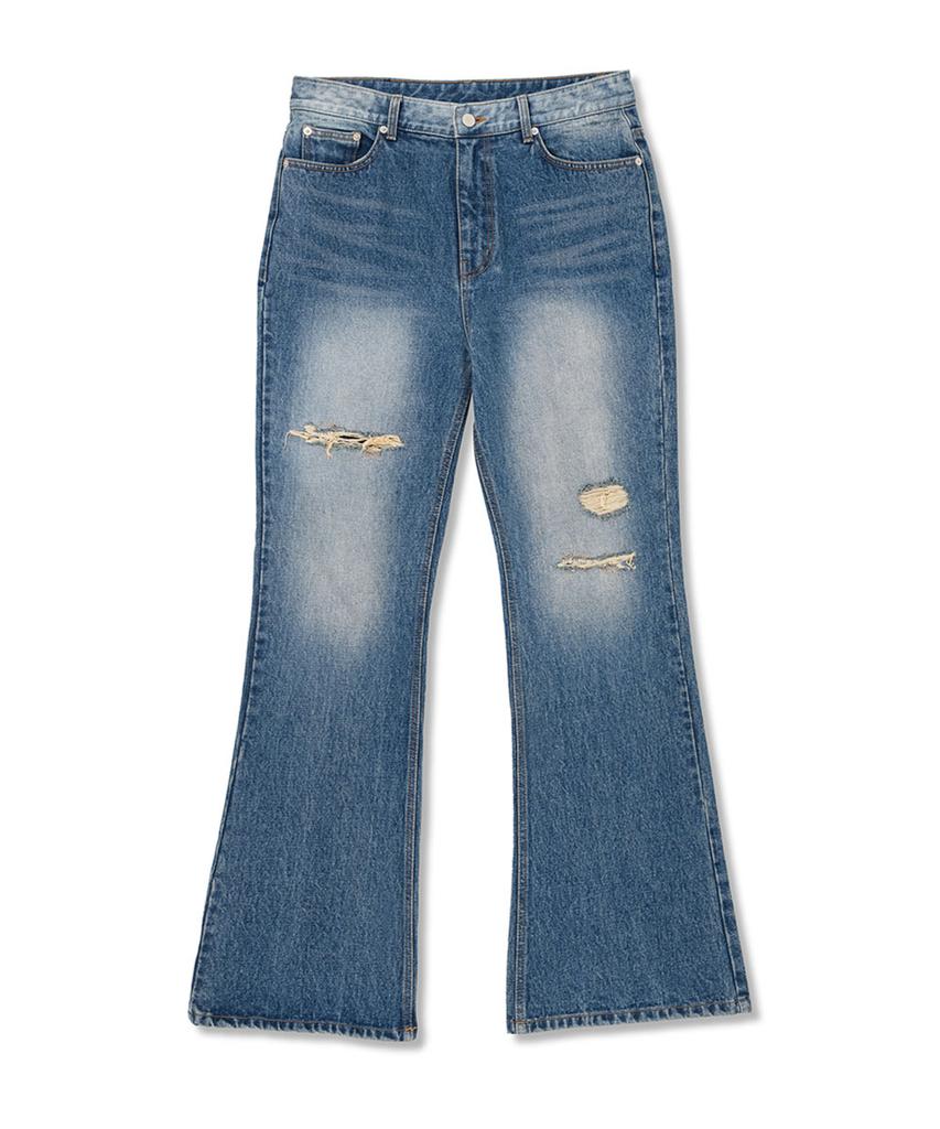 JUAN HOMME Flare Fit Denim Pants (Blue)