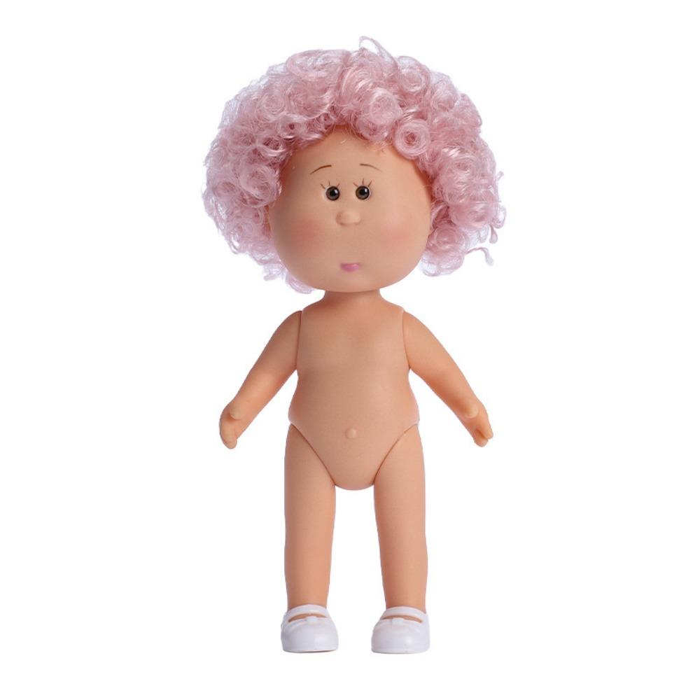 Dress Up 14cm Bean Eye Vinyl Doll Curly Hair Action Figure Body Mia Potato Dolls  Doll Accessories