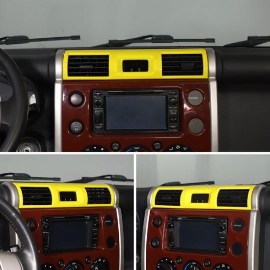 Yellow ABS Center Air Vent Trim Cover For Toyota FJ Cruiser 2007-