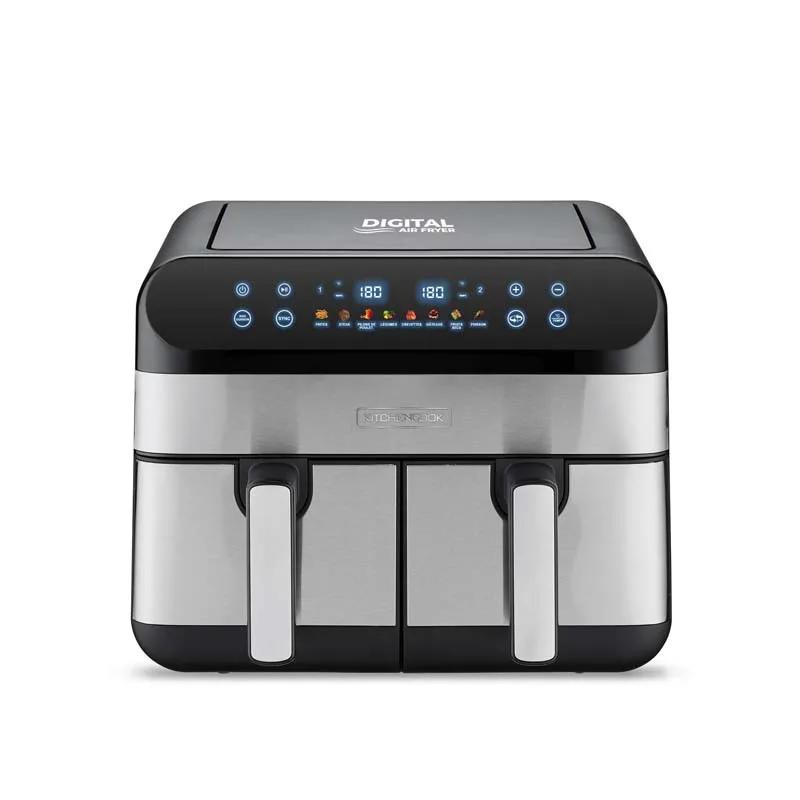 Kitchencook - Airflow 9 - Friteuse Sans Huile Double Cuve 9l - 8 Programmes