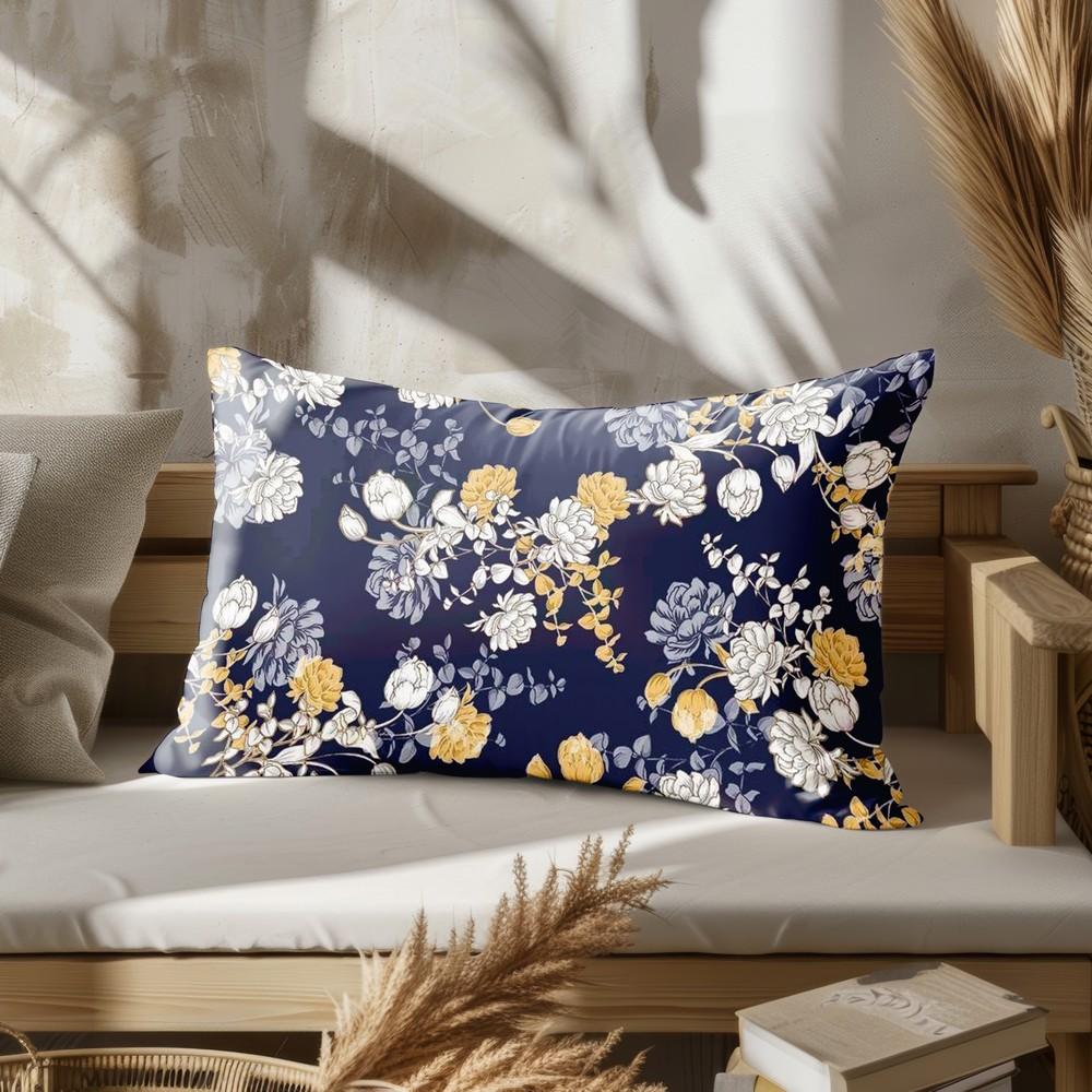 Home Decor Floral Pattern Pillowcase Suitable for Sofa Bedroom Car Pillowcase Cushion Rectangular Cushion