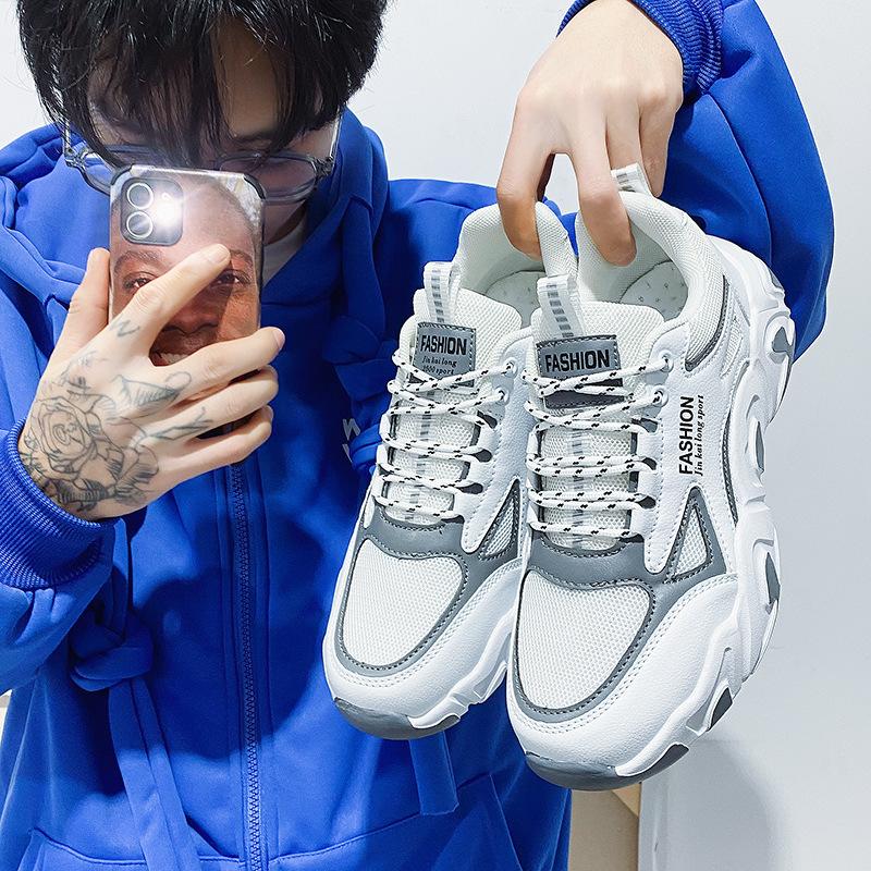

2024 весна-лето молодежная мужская обувь дышащая сетчатая обувь мужская повседневная спортивная обувь легкие кроссовки с мягкой подошвой 37 белый