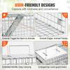 SucceBuy 24/31/42/50in Live Animal Cage Trap Folding Humane Cat Trap Galvanized Iron with Handle for Rabbit Squirrels Groundhogs