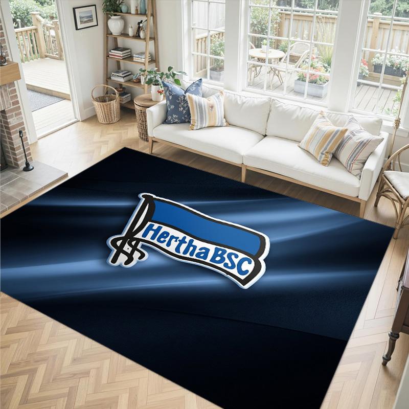 Hertha bsc FC Design Tappeto in Velluto di Cristallo Accogliente Non?Tappeto Stampato Antiscivolo per Camera da Letto Soggiorno Ingresso