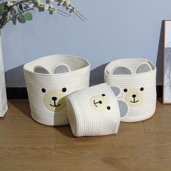 Large Capacity Laundry Basket Soft Foldable Strong Load-bearing Cartoon Bear Dirty Clothes Container Storage Bag Bathroom Supplies