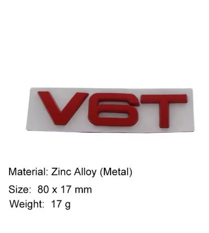 3D V8T V6T V6 V8 T car Hood Fender trunk Rear Bonnet Nameplate Decal Emblem Badge Sticker for A1 A3 A5 A6 A4 A7 Q3 Q5 Q7