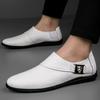 Fashion Men's Genuine Leather Slip-On Loafers Comfortable Casual Driving Shoes New Men Breathable Soft Flats Fashion Mens Slip On Shoes