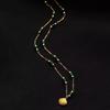 Emerald Necklace Light Luxury Niche Retro Gold Shell Plated 18k Pendant Premium Temperament Clavicle Chain