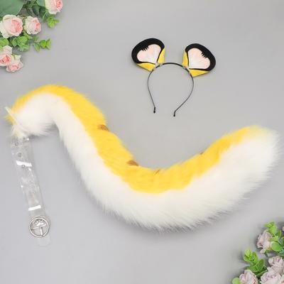 Plüsch-Katzenohren-Stirnband Schwanz-Set Cosplay Anime Kostüm Orange Tiger Charakter Zubehör