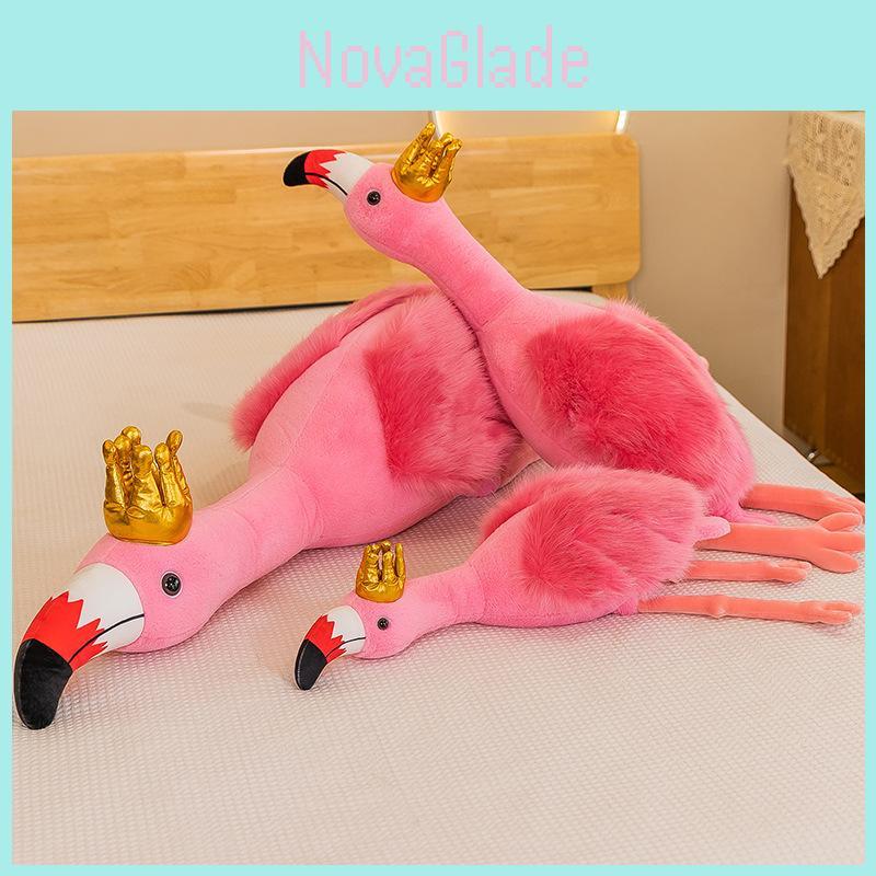 Adorable Plush Flamingo Long Pillow Soft Stuffed Animal Cushion For Relaxation