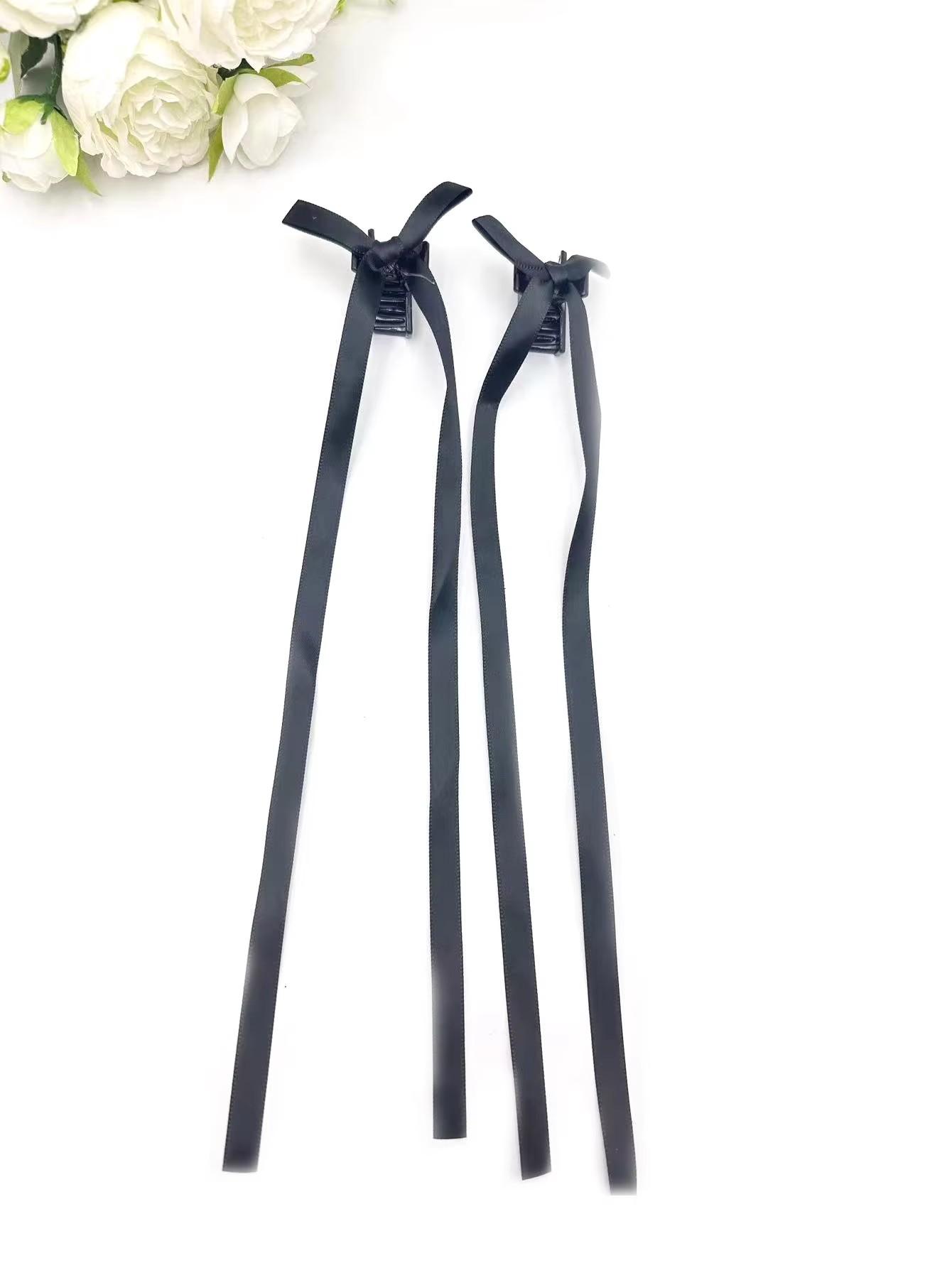 

2Pcs Fashion Solid Ribbon Bow Small Hair Claws For Women Girls Hair Accessories