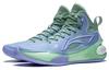 Li Ning YuShuai 17 Textile, Artificial Leather Abrasion Resistant Mid top Basketball Shoes Men's Purple Cyan ABAT043-8