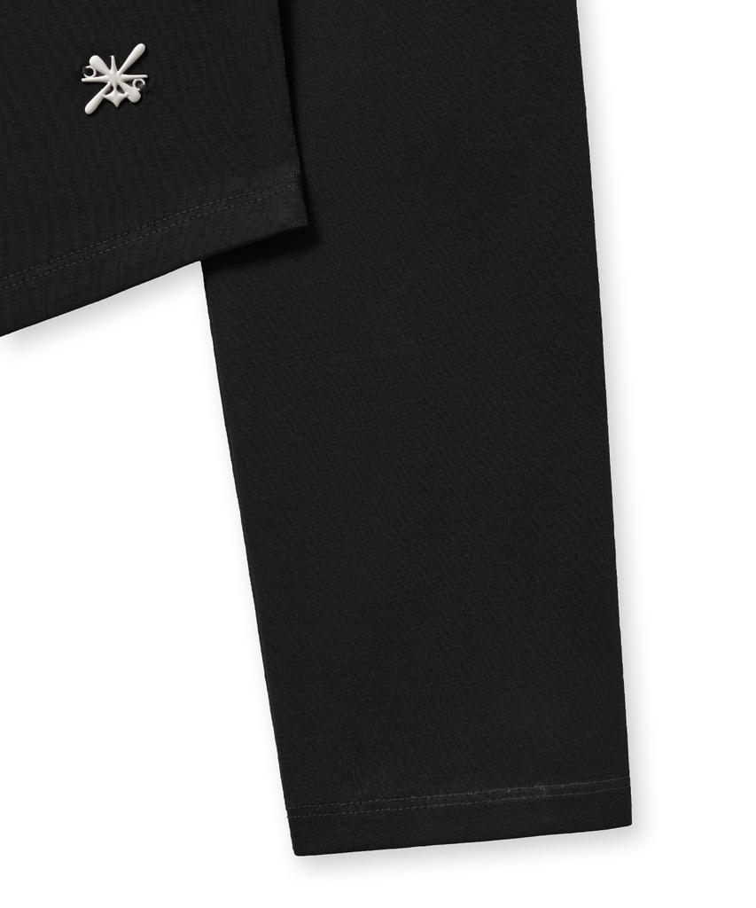 Lougeu Shirred Off-Shoulder Long Sleeve_Black
